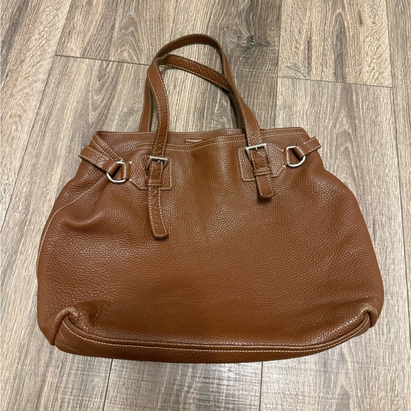 Prada Vintage Brown Vitello Dani Tote Bag Pebbled Leather Y2K Silver Hardware - Picture 3 of 15